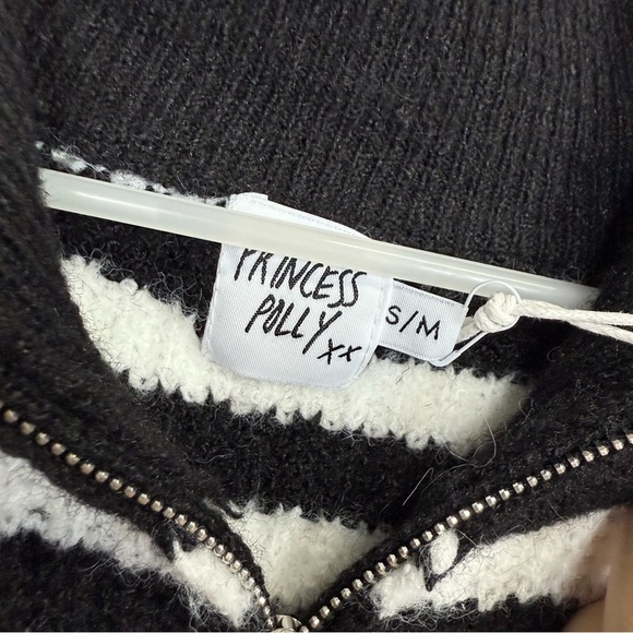 Princess Polly Deverell Sweater Dress Womens S/M Black White Striped Knit NWT - Picture 5 of 10
